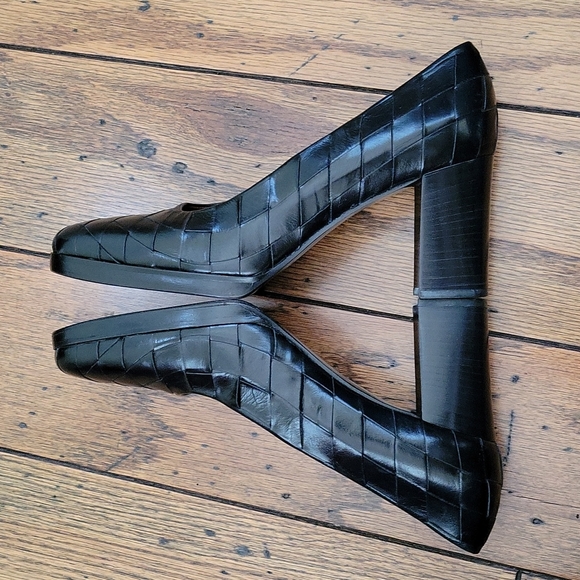 Vintage Rare Joan Hepburn Woven Leather Platform Pumps Size 8.5 Just Beautiful! - Picture 5 of 10